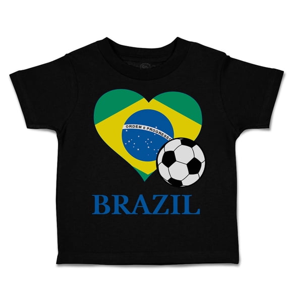 Toddler T-Shirt Brazilian Soccer Brazil Football Football Boy & Girl Clothes Cotton Funny Tee Black 7T