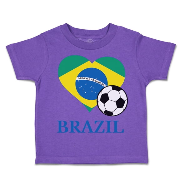 Toddler T-Shirt Brazilian Soccer Brazil Football Football Boy & Girl Clothes Cotton Funny Tee Purple 4T