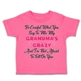 thumbnail image 1 of Toddler T-Shirt Careful What Say to Me My Grandma's Crazy Funny Style A Boy & Girl Clothes Cotton Funny Tee Hot Pink 24 Months, 1 of 5