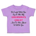 thumbnail image 1 of Toddler T-Shirt Careful What Say to Me My Grandma's Crazy Funny Style A Boy & Girl Clothes Cotton Funny Tee Lavender 18 Months, 1 of 5