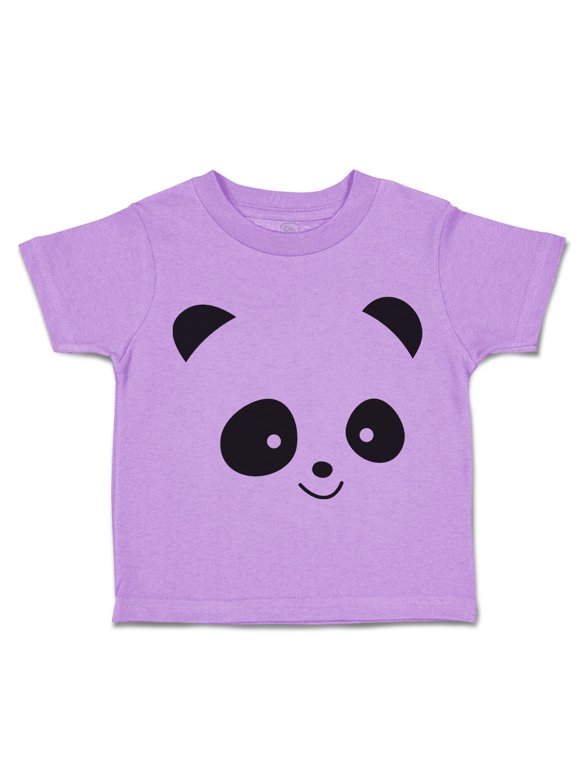 Toddler T-Shirt Cute Panda Bear Face and Head Boy & Girl Clothes Cotton Funny Tee Lavender 2T