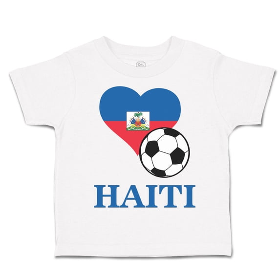 Toddler T-Shirt Haitian Soccer Haiti Football Football Boy & Girl Clothes Cotton Funny Tee A White 6 Months