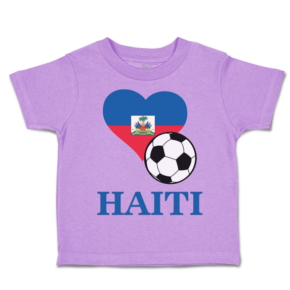 Toddler T-Shirt Haitian Soccer Haiti Football Football Boy & Girl Clothes Cotton Funny Tee Lavender 6 Months