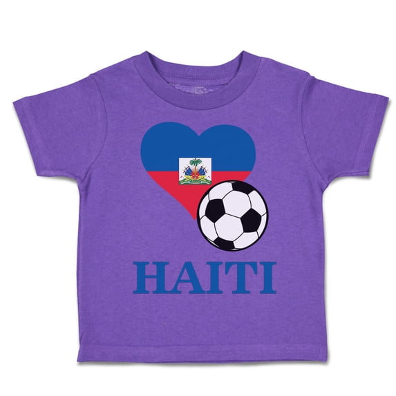 Toddler T-Shirt Haitian Soccer Haiti Football Football Boy & Girl Clothes Cotton Funny Tee Purple 6 Months