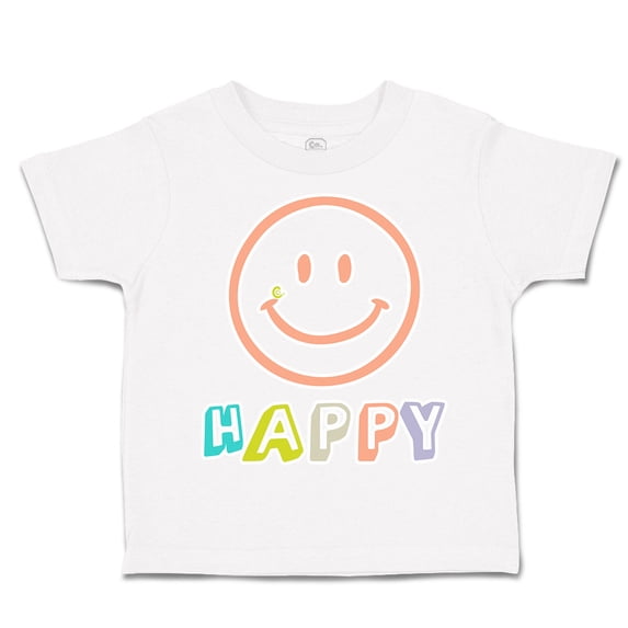 Toddler T-Shirt Happy Smiling Face Boy & Girl Clothes Cotton Funny Tee A White 6 Months