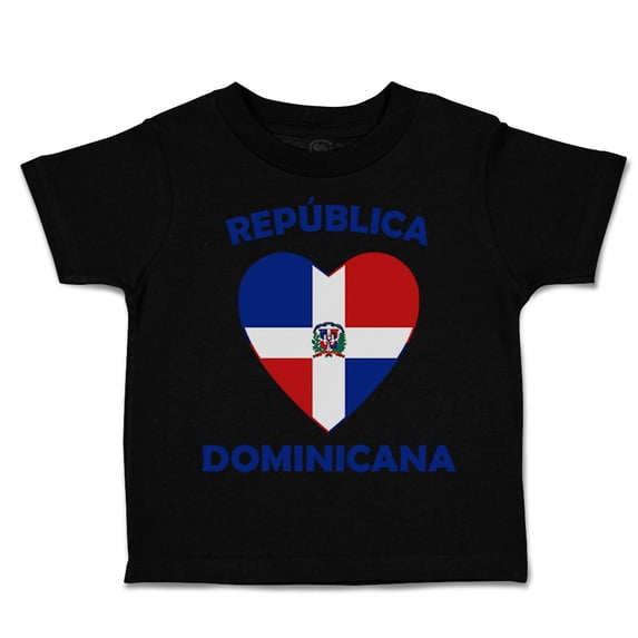Toddler T-Shirt Heart Love Reublica Dominican Republic Boy & Girl Clothes Cotton Funny Tee Black 6 Months