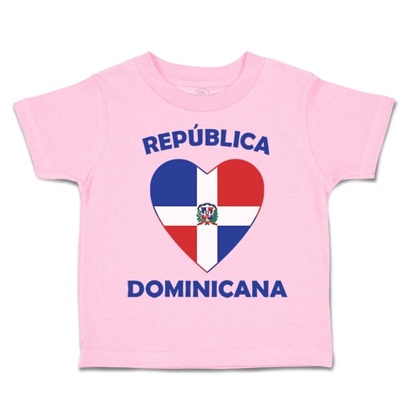 Toddler T-Shirt Heart Love Reublica Dominican Republic Boy & Girl Clothes Cotton Funny Tee Soft Pink 12 Months