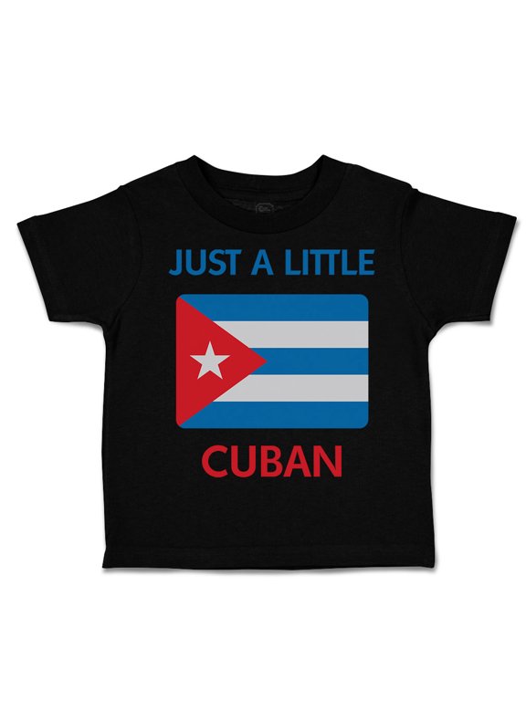 Toddler T-Shirt Just A Little Cuban Boy & Girl Clothes Cotton Funny Tee Black 7T