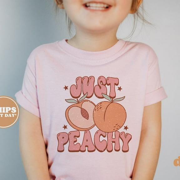 Toddler T-Shirt - Just Peachy Kids Summer Retro Tshirt - Retro TODDLER SHORT SLEEVE TEE BELLA CANVAS 3001T