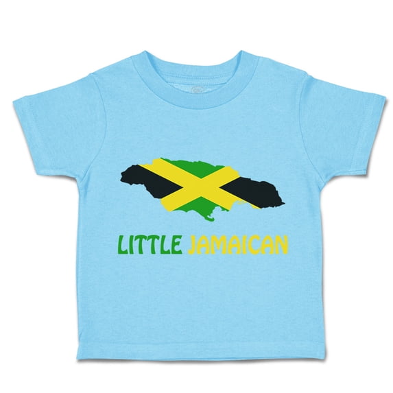 Toddler T-Shirt Little Jamaican Countries Boy & Girl Clothes Cotton Funny Tee Aqua Blue 12 Months