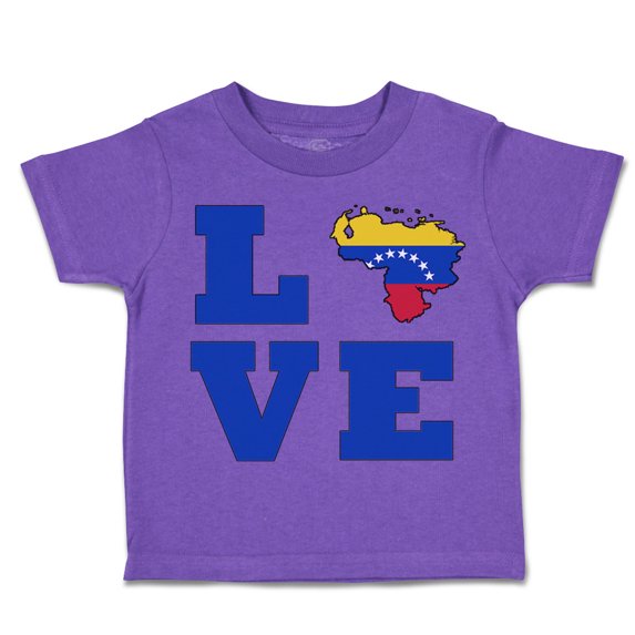 Toddler T-Shirt Love Venezuela Boy & Girl Clothes Cotton Funny Tee Purple 3T