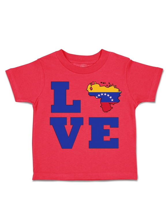Toddler T-Shirt Love Venezuela Boy & Girl Clothes Cotton Funny Tee Red 7T