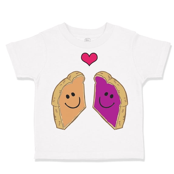 Toddler T-Shirt Peanut Butter and Jelly Toasts in Love B Boy & Girl Clothes Cotton Funny Tee A White 6 Months