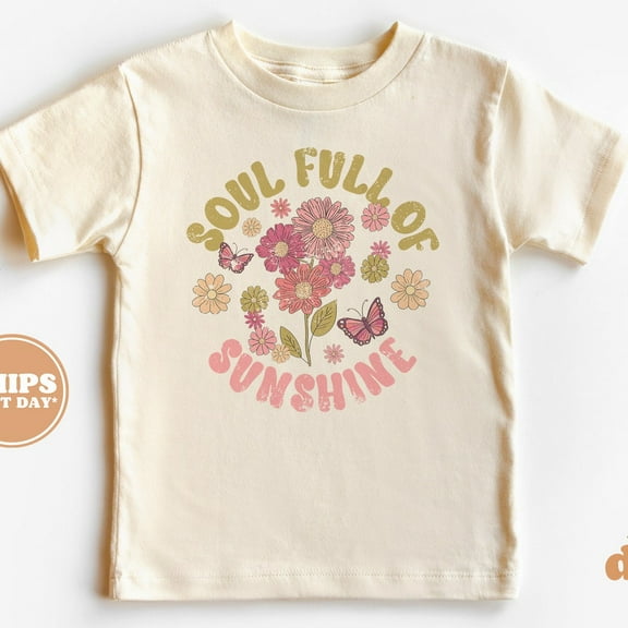 Toddler T-Shirt - Soul Full Of Sunshine Kids Retro Tshirt - Retro TODDLER SHORT SLEEVE TEE BELLA CANVAS 3001T