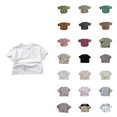 thumbnail image 1 of Toddler T Shirts Boys Girls Basic Tee Summer Casual Beach Holiday White T-Shirts Crewneck Short Sleeve Shirts for Kids Undershirt Tops 5-6 Years, 1 of 6