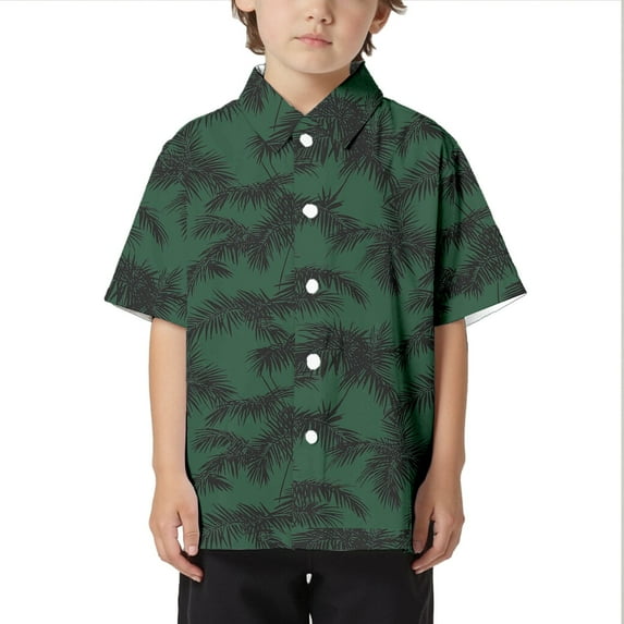 Toddler T Shirts Clearance Short Sleeve Tropical Print Tunic Tops Breathable Fashion Athletic Shirts Boys,Green,12-13 Years