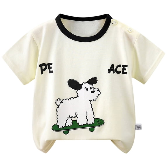 Toddler T Shirts Cotton Summer Tshirts Boys Girls Short Sleeve Tee Tops Casual Graphic Clothes Crew Neck Shirts 2-6Y