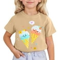 thumbnail image 1 of Toddler T Shirts Kids Summer Cute Ice Cream Prints Short Sleeved Round Neck T Shirt Toddler Casual Breathable Tops Boys T Shirts Khaki 6 Years-7 Years, 1 of 4