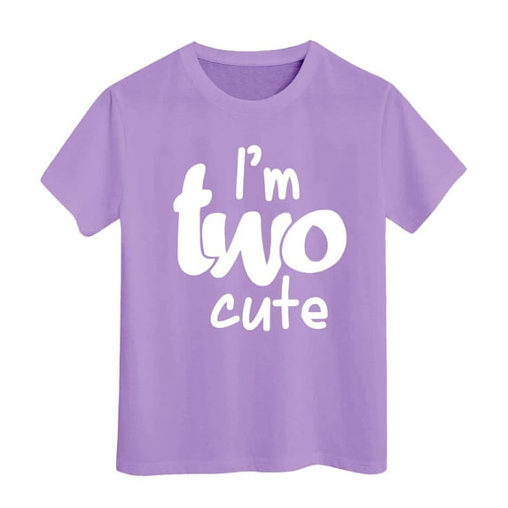 Toddler T Shirts Kids Toddler Girl Summer Short Sleeve Birthday Tee Crewneck Casual Basic T Shirt Girls T Shirts Light Purple 12 Years-13 Years
