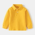 thumbnail image 1 of Toddler Shirt For Boys Solid color Long Sleeve T Shirts Crewneck Tee Cotton Casual Kids Sweatshirt Boys Yellow Clothes 2-3 Years Cute&nbsp;Boy Girl&nbsp;Clothing, 1 of 2