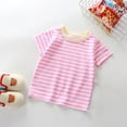 thumbnail image 1 of Toddler T Shirts Striped Short Sleeve Crewneck Casual Summer Shirts Boys Shirts for Toddler Boy 18-24 Months, 1 of 7