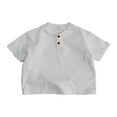 thumbnail image 1 of Toddler T Shirts Toddler Girls School T Shirts Gentleman Solid Short Sleeve Casual Tops Holiday Shirts Girls White 3 Years-4 Years, 1 of 5