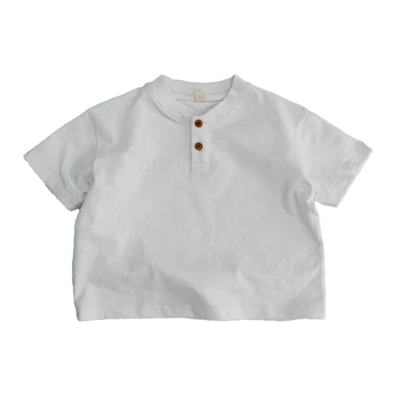 Toddler T Shirts Toddler Girls School T Shirts Gentleman Solid Short Sleeve Casual Tops Holiday Shirts Girls White 3 Years-4 Years