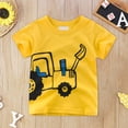 thumbnail image 1 of Toddler T Shirts Toddler Kids Boys Summer Digger Print Short Sleeve Casual T Shirt Lightweight Breathable Soft Top Baby Boy Summer Clothes Yellow 3 Years-4 Years, 1 of 6
