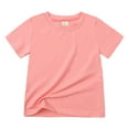 thumbnail image 1 of Toddler T Shirts Toddler Kids Girls Summer Solid Color Top Casual Short Sleeve Breathable T Shirt Boys T Shirts Pink 4 Years-5 Years, 1 of 4
