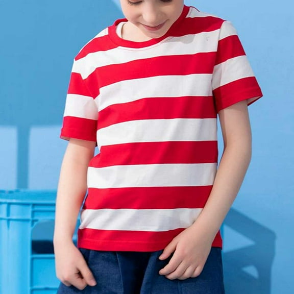 Toddler T Shirts for Boys Girls Soft Toddler Short Sleeve Shirt Striped Tees Boys Summer Top Clothes 2T Boy Clothes
