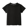thumbnail image 1 of T-shirts 1-9 Years Toddler Kids Girls Fashion Cute Solid Soft Button Short Sleeve Lace Top, 1 of 8