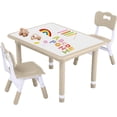 thumbnail image 1 of Toddler Table and Chair Set, Height Adjustable-Upgrade Kids Desk and 2 Chairs for Ages 3-8, Children's Multi-Activity Table with Graffiti Desktop and Marble Pattern for Home/Daycare/Classroom, 1 of 7