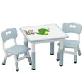 thumbnail image 1 of Toddler Table and 2 Chairs, Height-Adjustable Kids Table and Chairs Set, 23.6''L x 23.6''W Children Activity Table for Boys and Girls Aged 3-8, 1 of 11