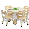 thumbnail image 1 of Toddler Table and 4 Chairs, Height-Adjustable Kids Table and Chairs Set, 23.6''L x 23.6''W Children Activity Table for Boys and Girls Aged 3-8, 1 of 11