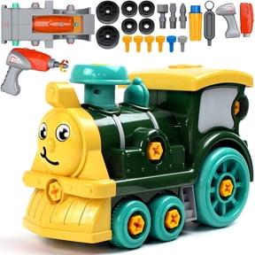Toddler Take Apart Toy Set with Electric Drill, DIY Electric Toy Trains Disassembly, STEM Building Learning Toys, Xmas Gifts for 3-8 Year Old Boys & Girls