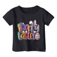 thumbnail image 1 of Toddler Tee Easter Summer Short Sleeve Round Neck T Shirt for Kids, Boys and Girls Fashion Prints Tops Boys Tee Black 2 Years-3 Years, 1 of 4