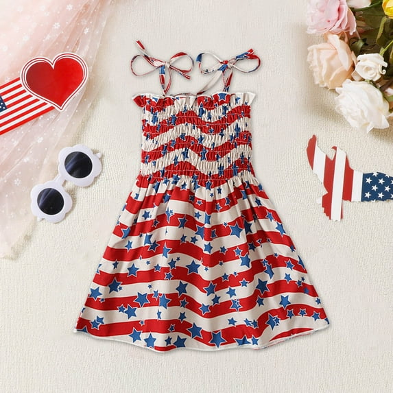 Toddler Tennis Dress 4th Of July Summer Sleeveless Backless Princess Birthday Party Dresses