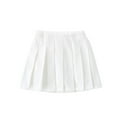 thumbnail image 1 of Toddler Tennis Skirt New Girls' Pleated Mini Skirt with Shorts Girl Uniform School Tennis Skater Skirts Skort White 130, 1 of 2