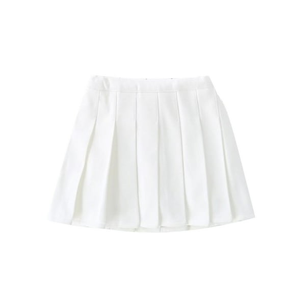 Toddler Tennis Skirt New Girls' Pleated Mini Skirt with Shorts Girl Uniform School Tennis Skater Skirts Skort White 130