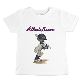 Atlanta Braves Tiny Turnip Infant Caleb Raglan 3/4 Sleeve T-Shirt -  White/Navy