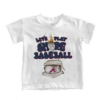 Girls Youth Tiny Turnip White Atlanta Braves Heart Banner Fringe T-Shirt Size: Small