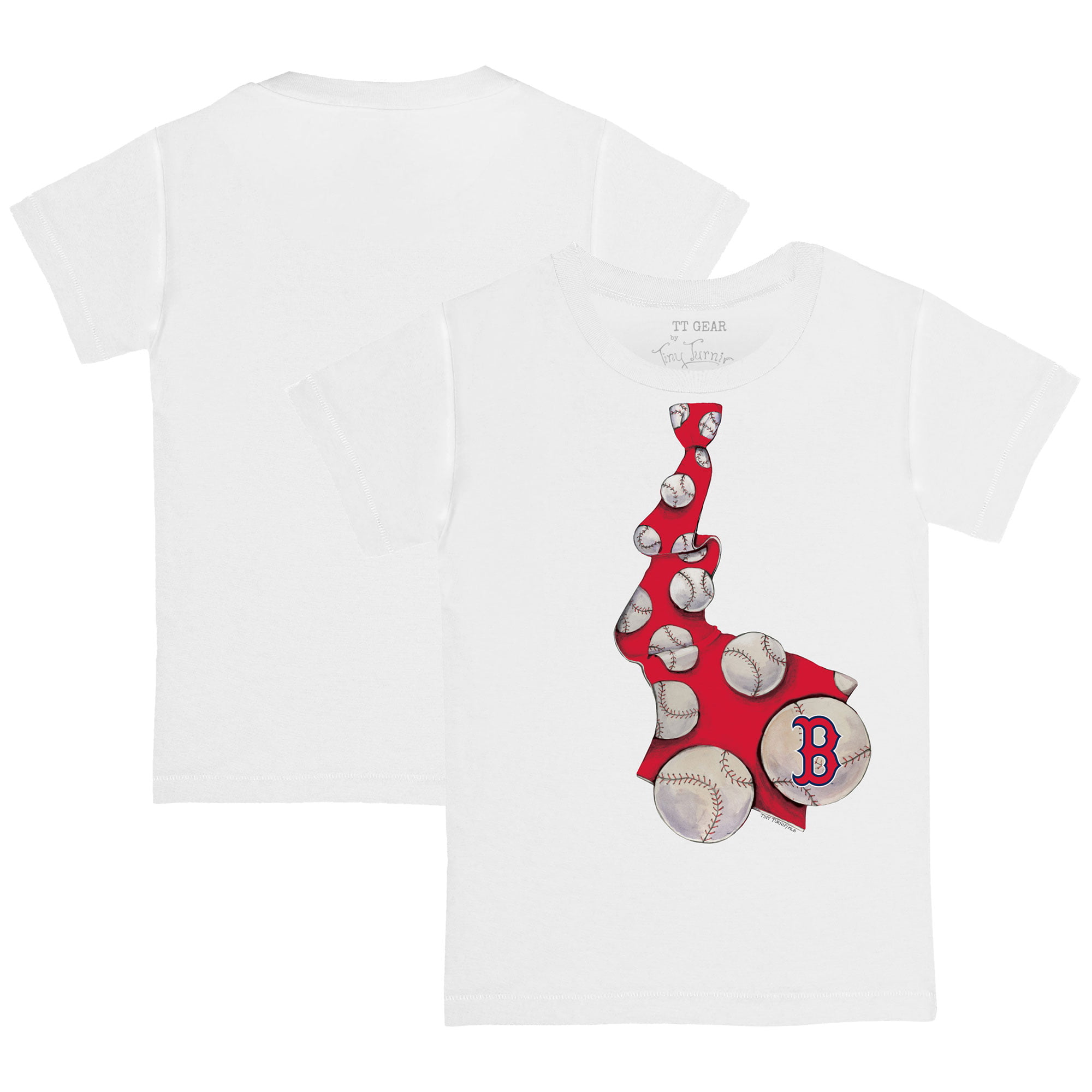 Toddler Tiny Turnip White Boston Red Sox Baseball Tie T-Shirt - Walmart.com
