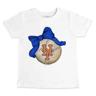 Girls Youth White New York Mets Ball Striped T-Shirt