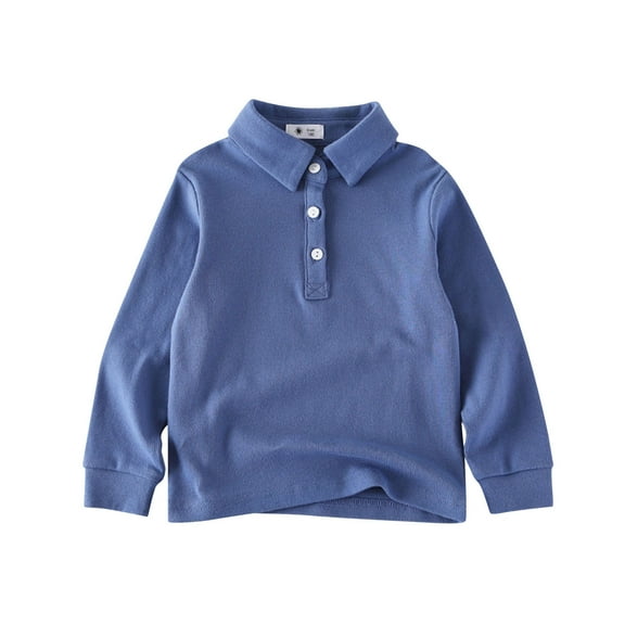 Toddler Toddler Baby Boys Girls Casual Long Sleeve Solid Shirt Tops Spring Fall Kids Clothes Baby Boy Cake Top Boys Fall Shirt Graphic Tees Boy Top 2t Undershirts 12-18 Months Blue