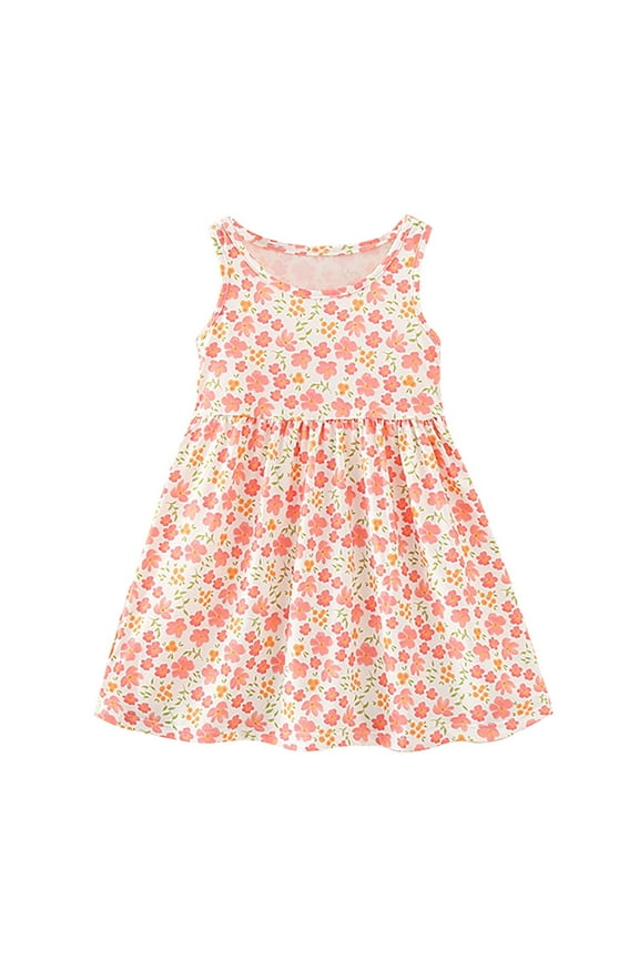 Toddler Girls Sleeveless Floral Prints Princess Dress Dance Party Dresses Clothes Size 3-4T