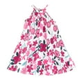 thumbnail image 1 of Toddler Girls Sleeveless Suspenders Flowers Prints Dresses Clothes Size 3-4T, 1 of 7
