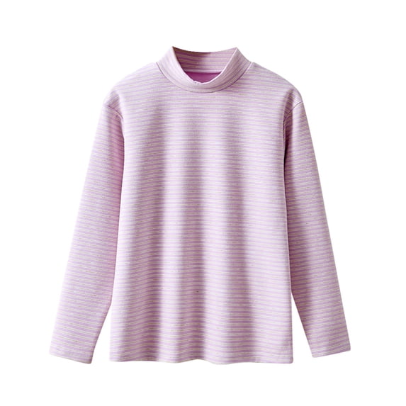Toddler Toddler Kids Baby Boys Girls Striped Shirts High Collar Soft Tops T Shirt Unisex Pullover Sweatshirt Fashion Outfits for Girls Short Sleeve Tee Tops Baby Girl Blouse 2-3 Years Purple
