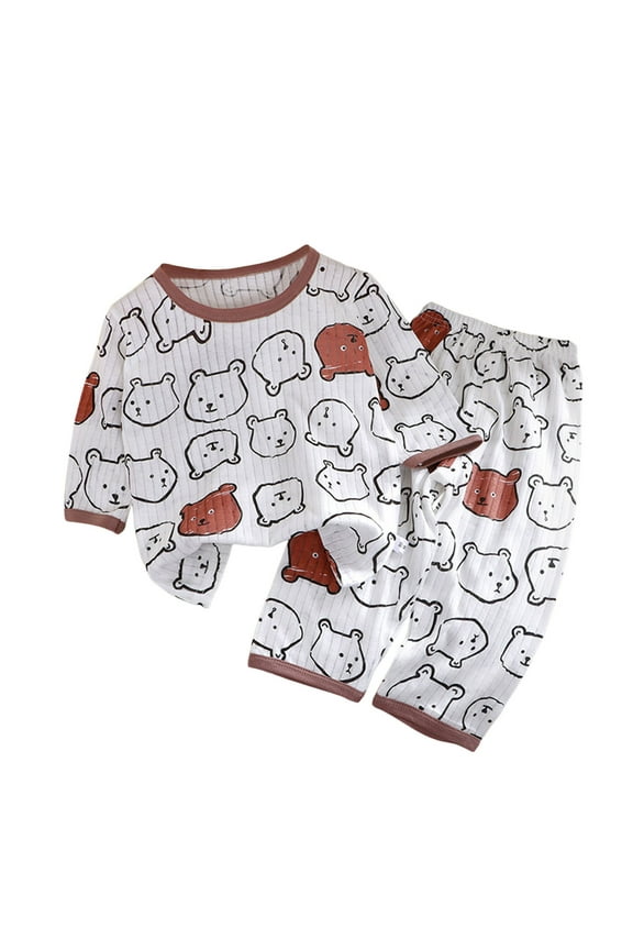 Toddler Toddler Pajamas Set Cartoon Pullover Top With Shorts Toddler Nightgown Summer Boys Size Clothes 12-18 Months