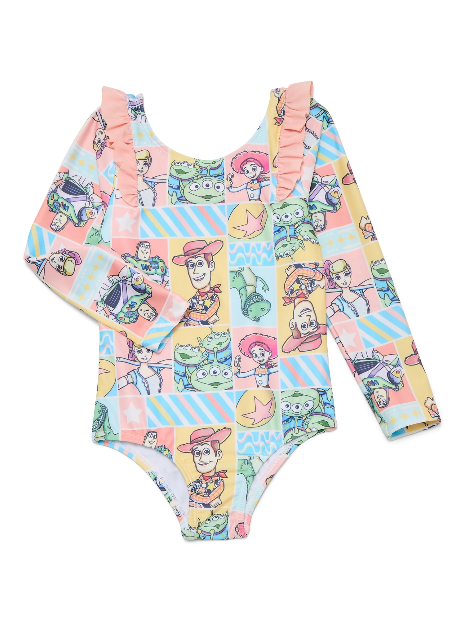 Character Toddler Girl Long- Sleeve One- Piece Swimsuit, Sizes 12M-5T