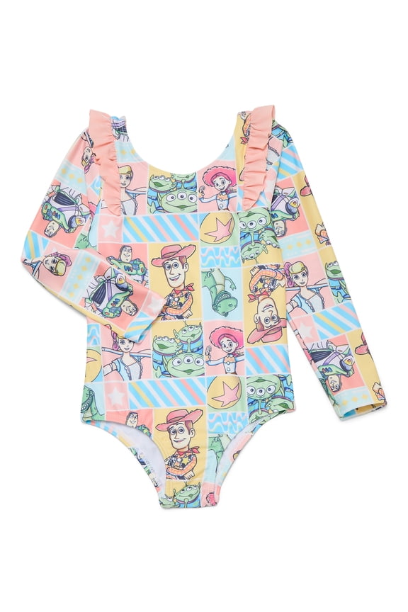 Character Toddler Girl Long- Sleeve One- Piece Swimsuit, Sizes 12M-5T